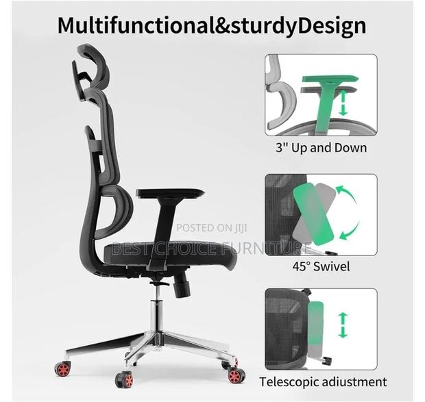 Office Chairs; Executive Mesh Chair With Lumbar Support - thumbnail 5