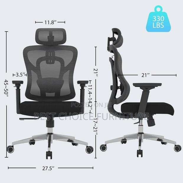 Office Chairs; Executive Mesh Chair With Lumbar Support - thumbnail 6
