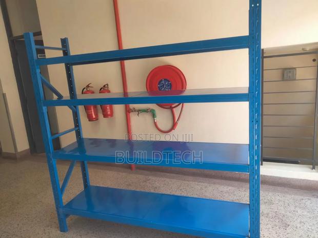 Blue Steel Shelving Unit 2m Height - main view