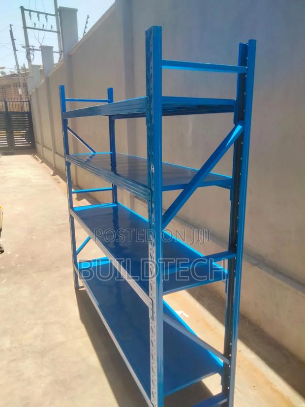 Blue Steel Shelving Unit 2m Height - thumbnail 3