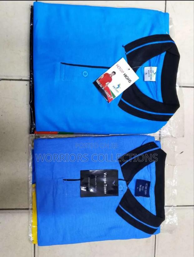 Dark Blue and Light Blue Polo T-Shirts Available - main view