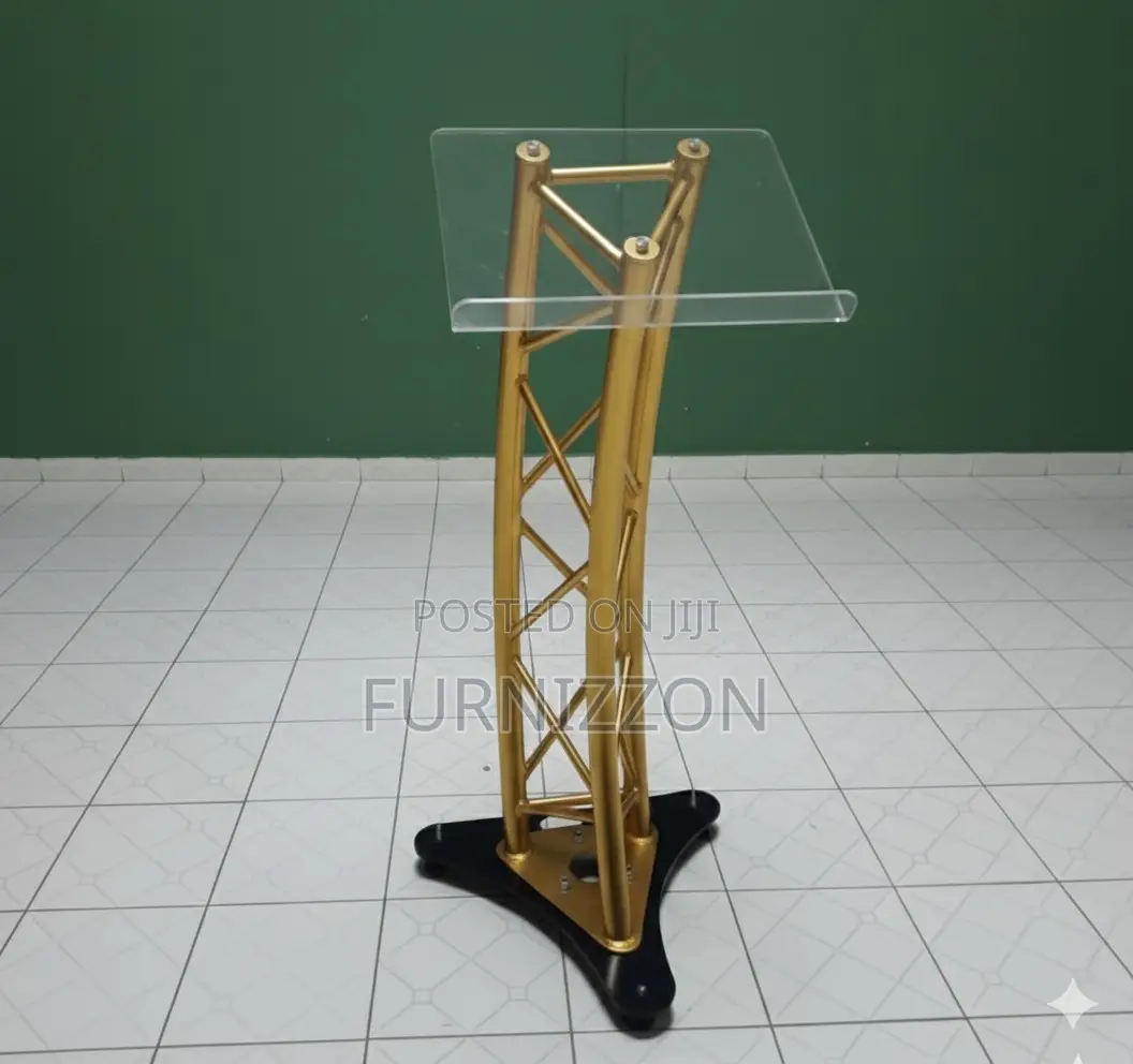 Modern Metallic Podium Stand for Public Speaking