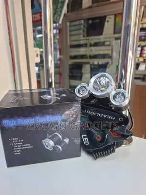 High Power Led Headlamp 3 Bulbs 4 Modes Outdoor Torch
