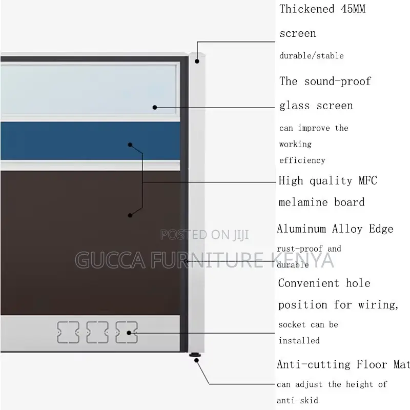 4-way Modular Office Workstation With Storage