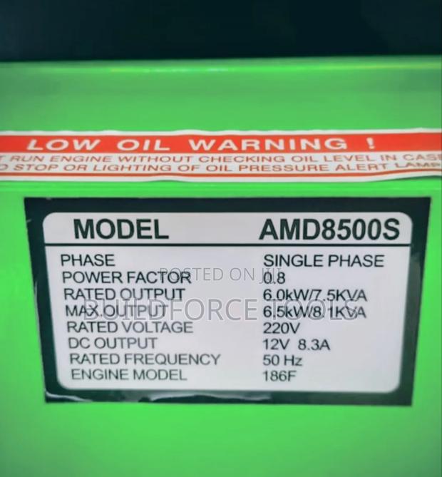 Astra Millano Single Phase 6.5 Kva Diesel Generator