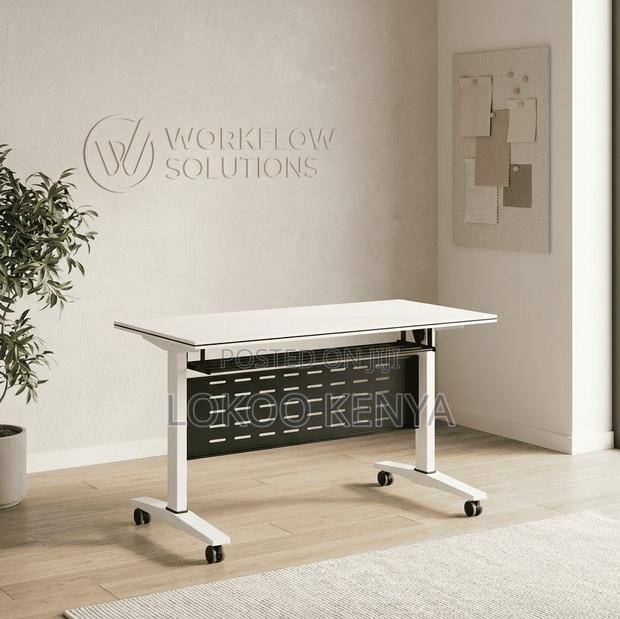 Office Table; Meeting Folding Conference Table With Wheels - thumbnail 2