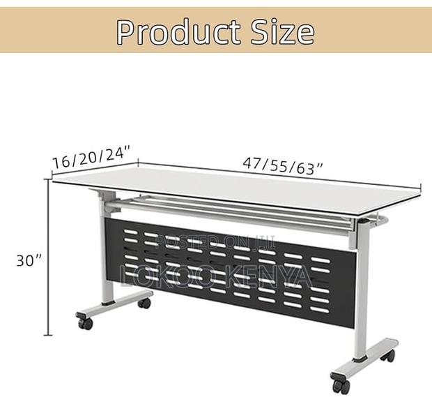 Office Table; Meeting Folding Conference Table With Wheels - thumbnail 3