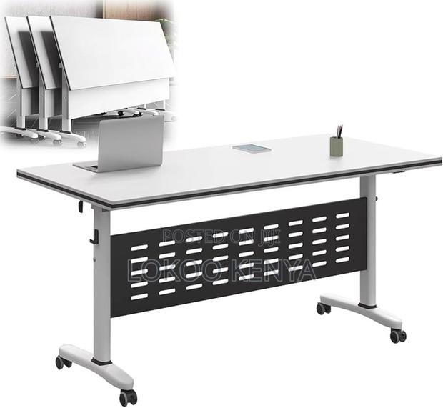 Office Table; Meeting Folding Conference Table With Wheels - thumbnail 4