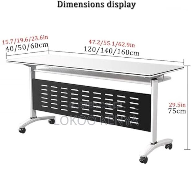 Office Table; Meeting Folding Conference Table With Wheels - thumbnail 5