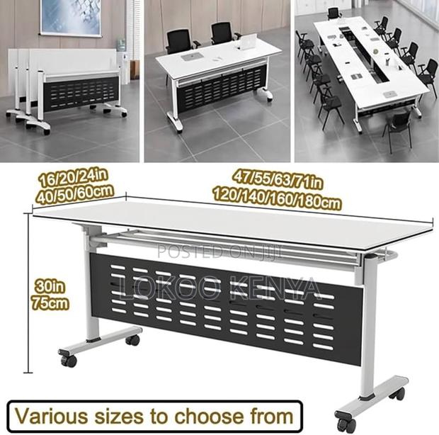 Office Table; Meeting Folding Conference Table With Wheels - thumbnail 7
