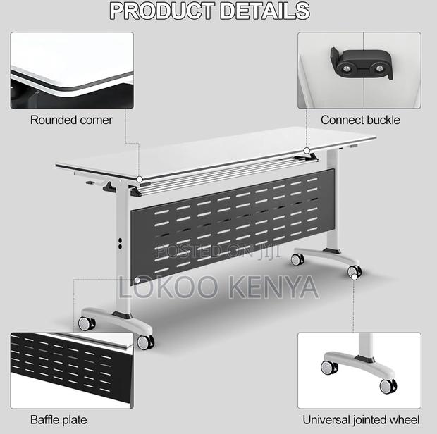 Office Table; Meeting Folding Conference Table With Wheels - thumbnail 9