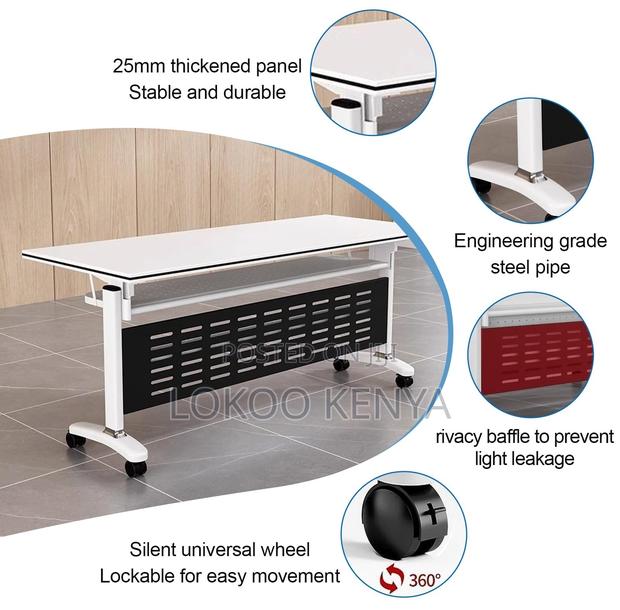 Office Table; Meeting Folding Conference Table With Wheels - thumbnail 12