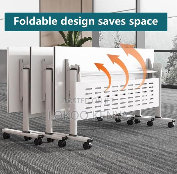 Office Table; Meeting Folding Conference Table With Wheels - thumbnail 13