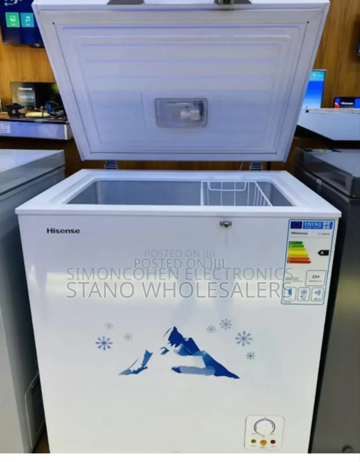 Colour White New Hisense 142l Freezer. 