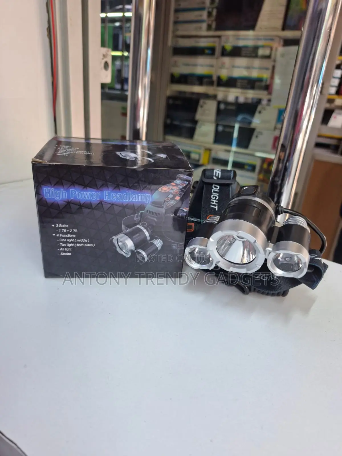 High Brightness 3 Led Headlamp 4 Modes For Adventure Use