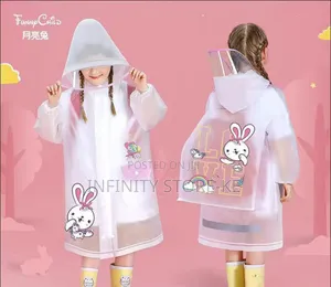 Kids High Quality Rain Coat With Wide Brim Hat