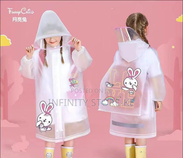 Kids High Quality Rain Coat With Wide Brim Hat