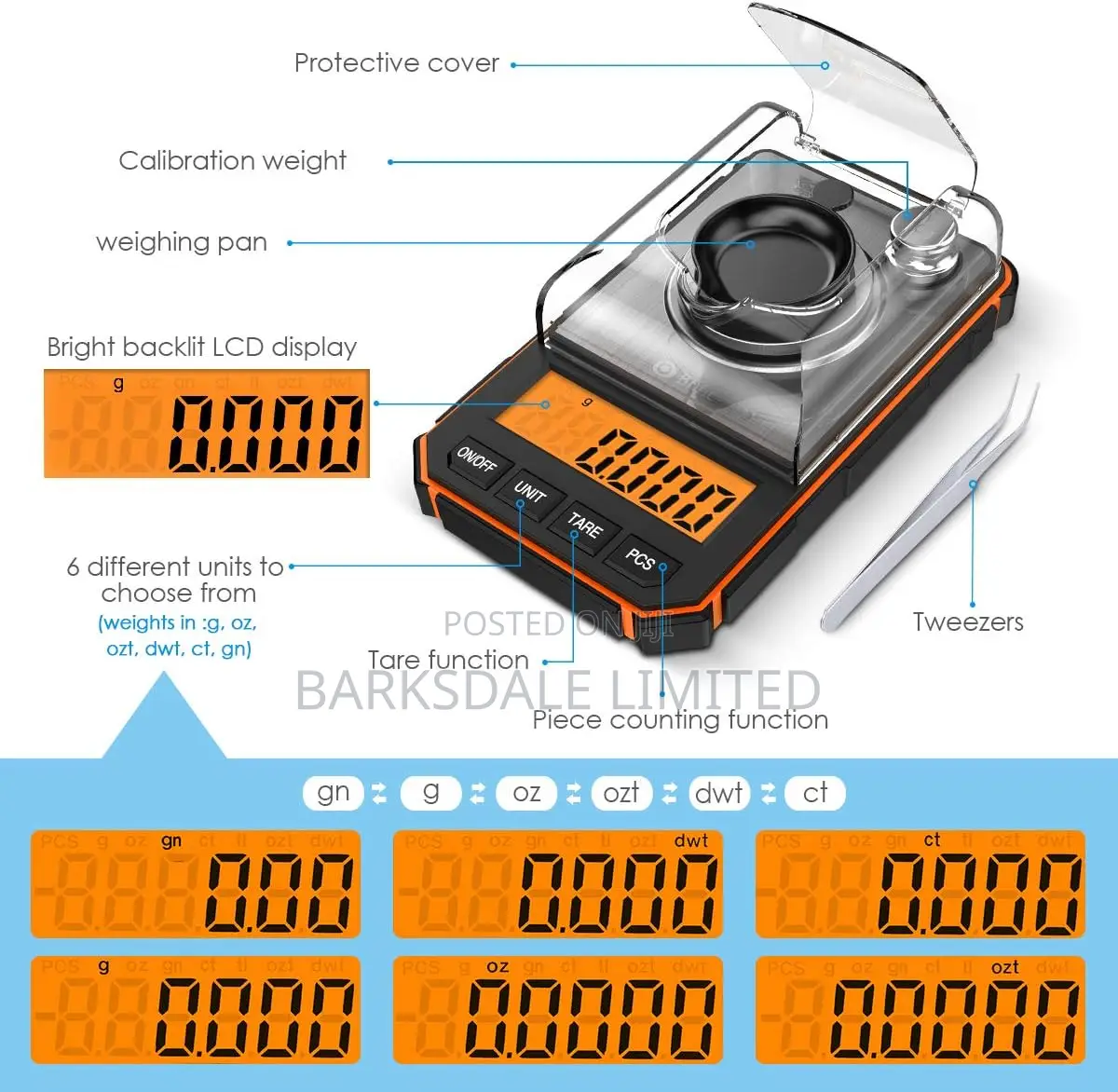 Scale Electronic 0.001g 50g Laboratory Weight Milligram Gold Jewelry