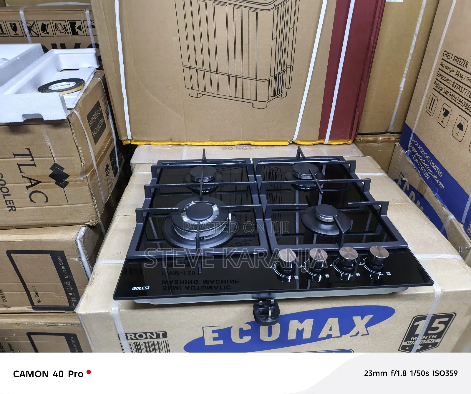 Bolesi 60cm 4gas Burner, 1 Wok Burner, FFD Auto Ignition