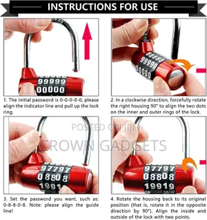 Resettable Stellar 50 Combination Lock 10,000 Codes