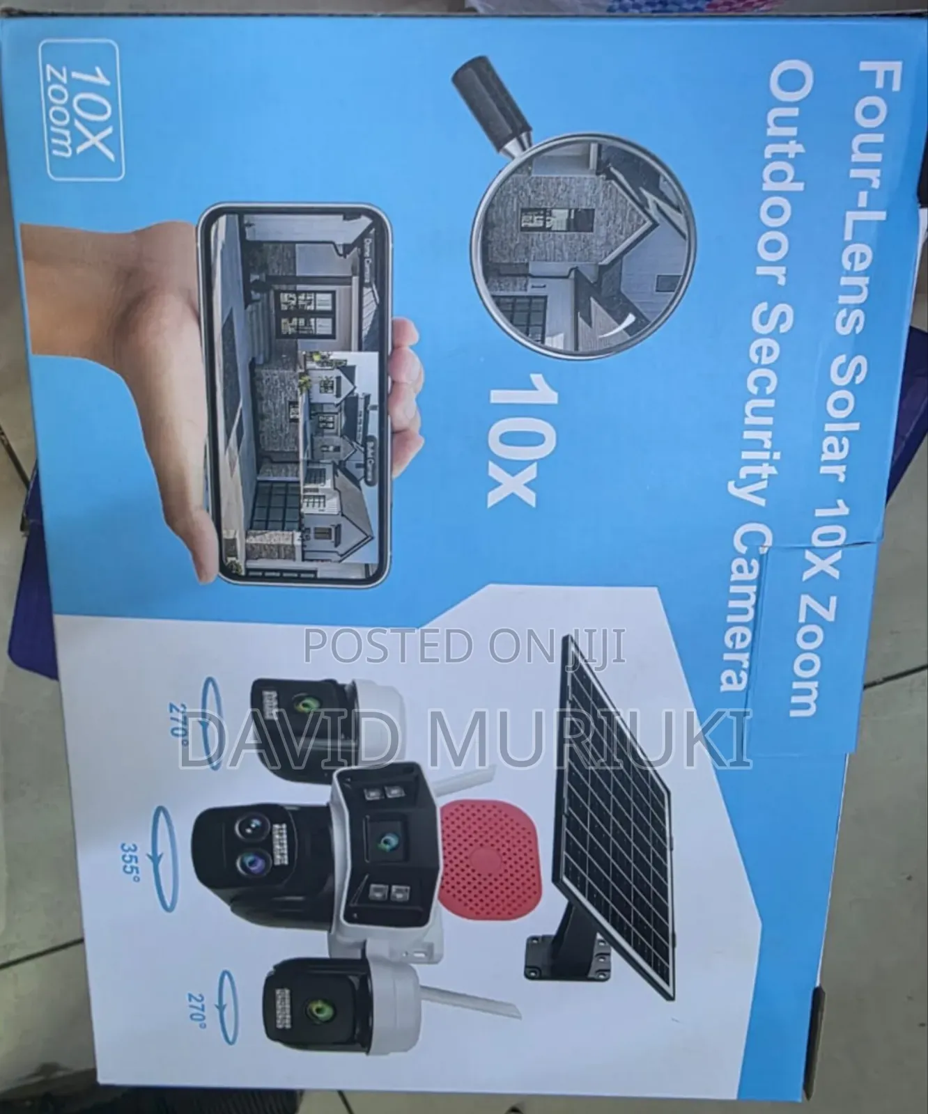4-Lens Solar Surveillance Camera With 10x Zoom.
