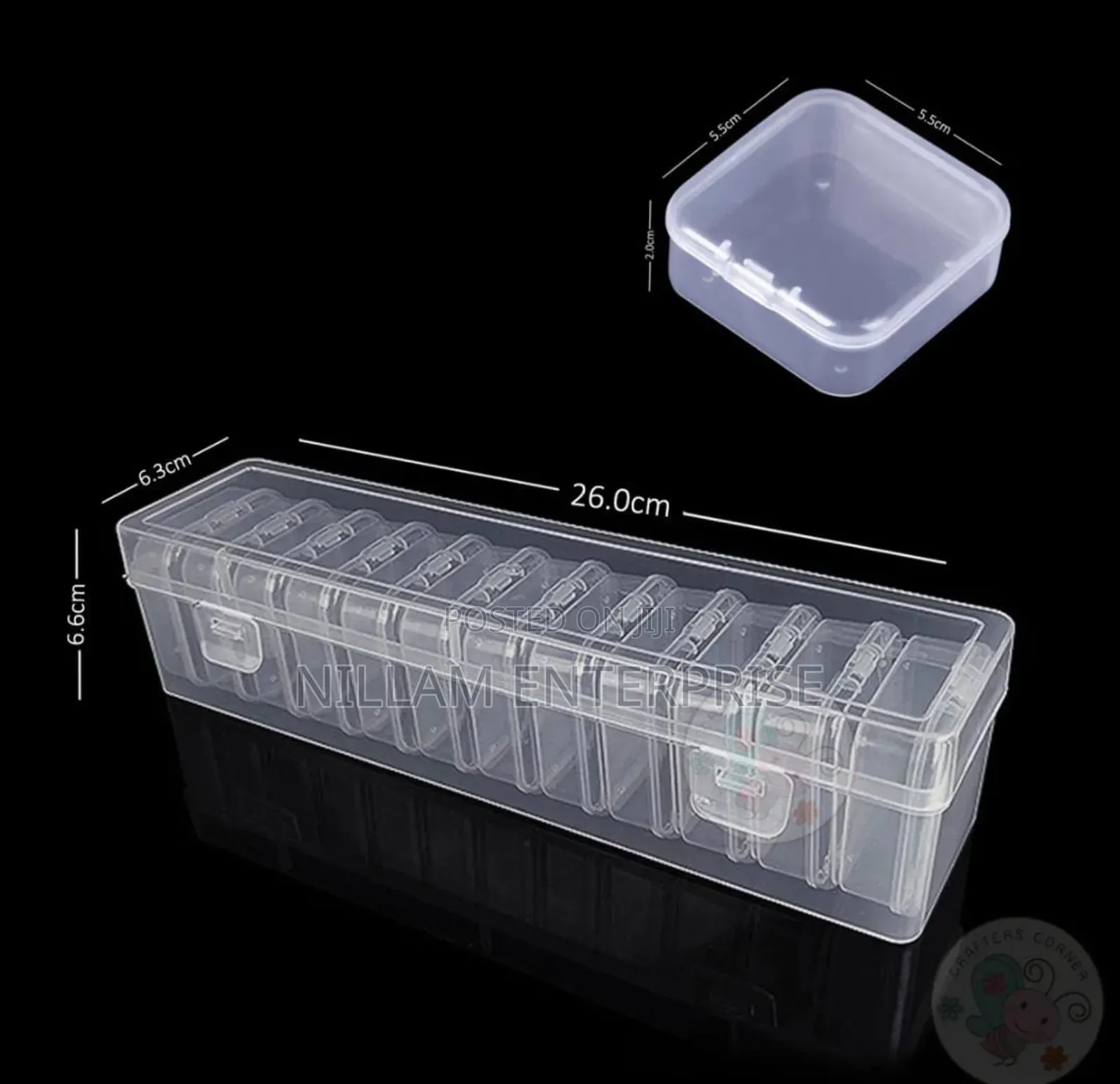 12 Grid Transparent Jewellery Organizer Boxes