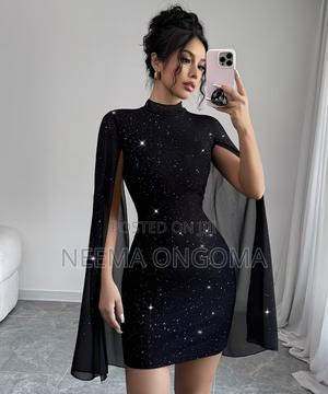 Elegant Short Black Dress - thumbnail 2
