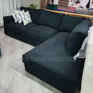 Amazing Black 6 Seater L Sofa Set