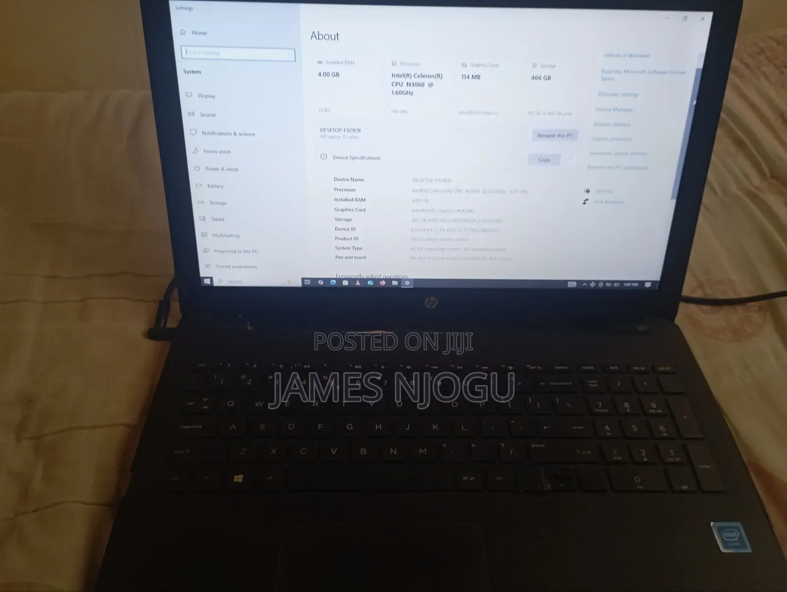 Laptop HP 15-ra003nia 4GB Intel Celeron HDD 500GB