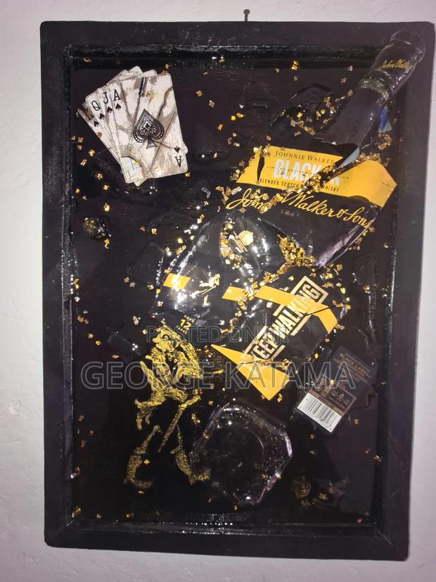 Golden Broken Glass Art - main view