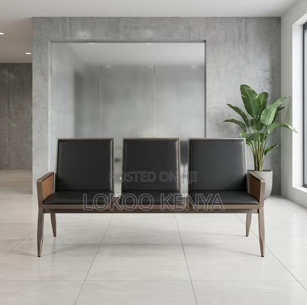 Waiting Bench; 3 Seater Executive Padded Reception Waiting Bench - thumbnail 5