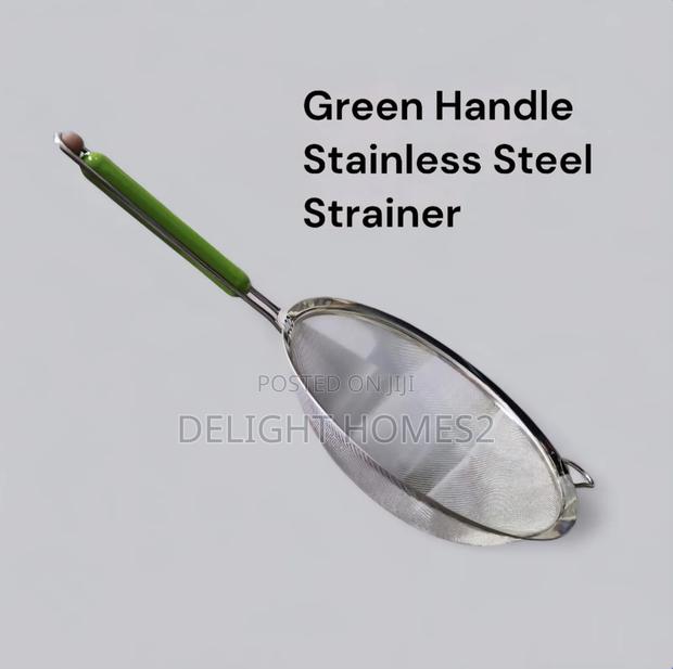 Green Handle Steel Strainer_b - main view