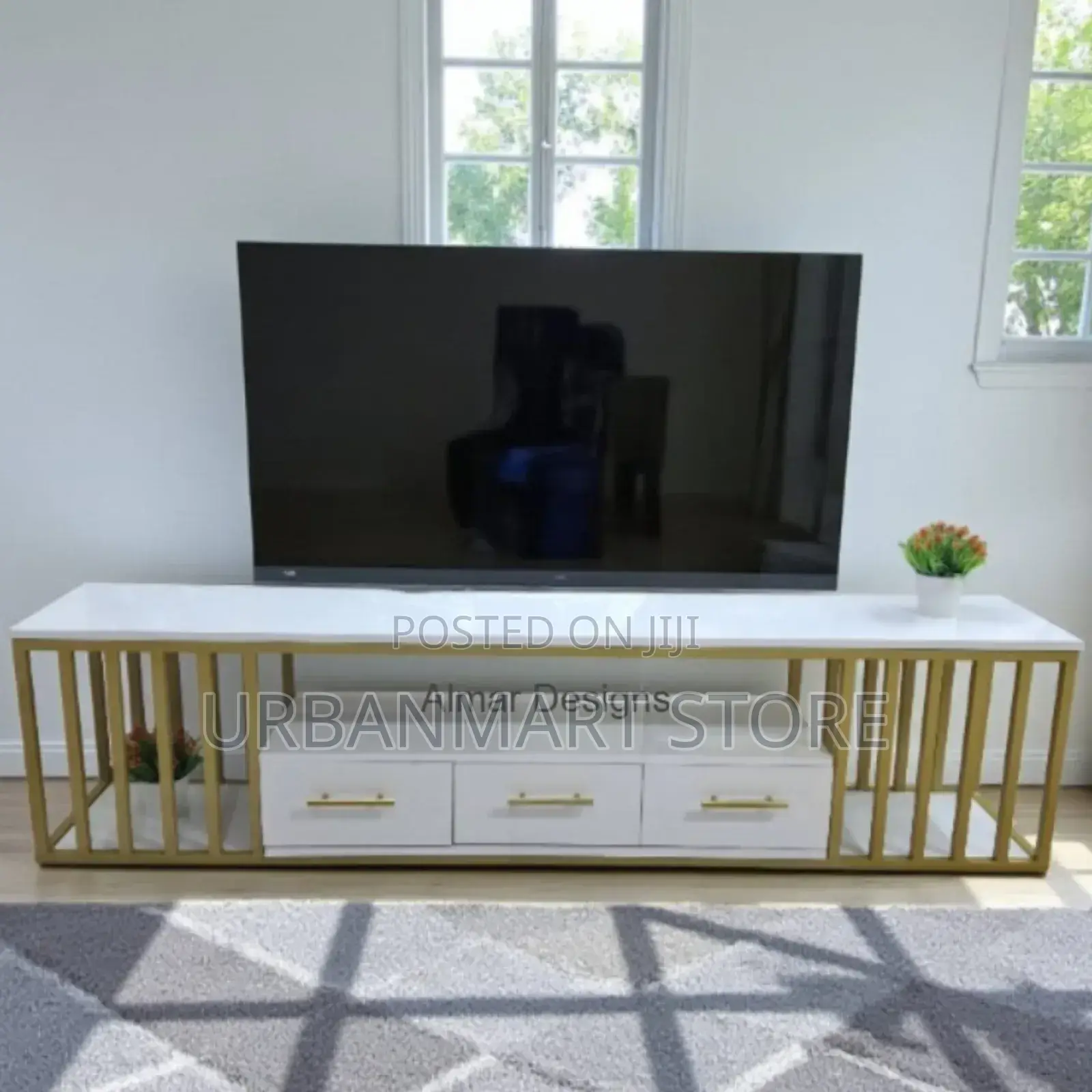 Polly 6ft Modern Tv Stand – Fits Up to 75" Tvs, White