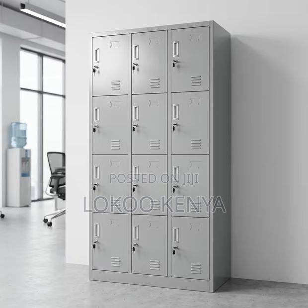 Office Cabinet; Imported 12 Locker Steel Lockable Storage Cabinet