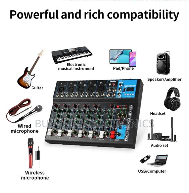 Proffessional 7 Channel Audio Mixer - thumbnail 2
