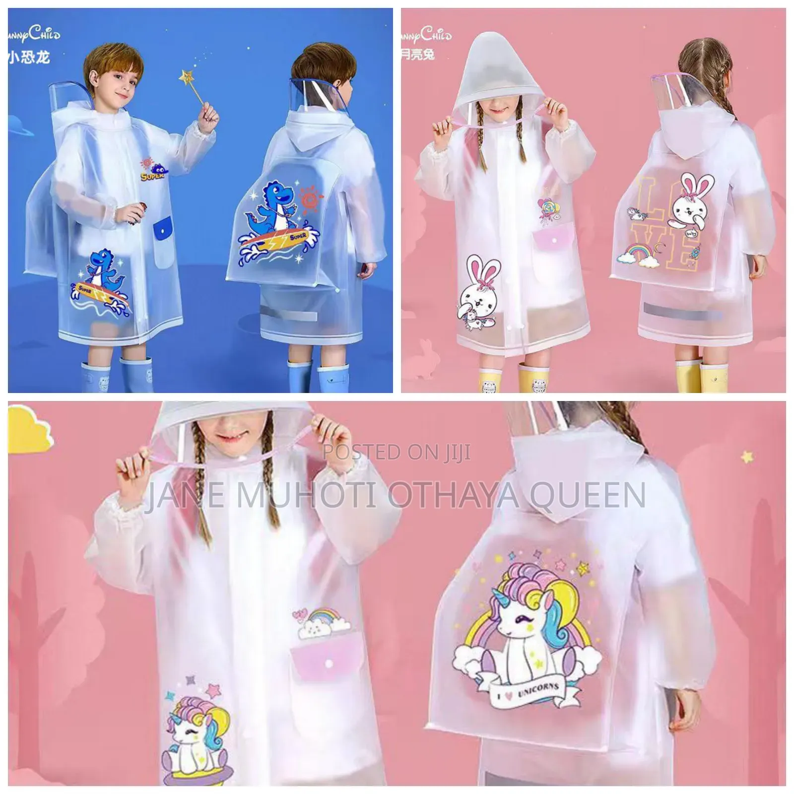 *High Quality Children's Raincoat With a Wide Brim Hat