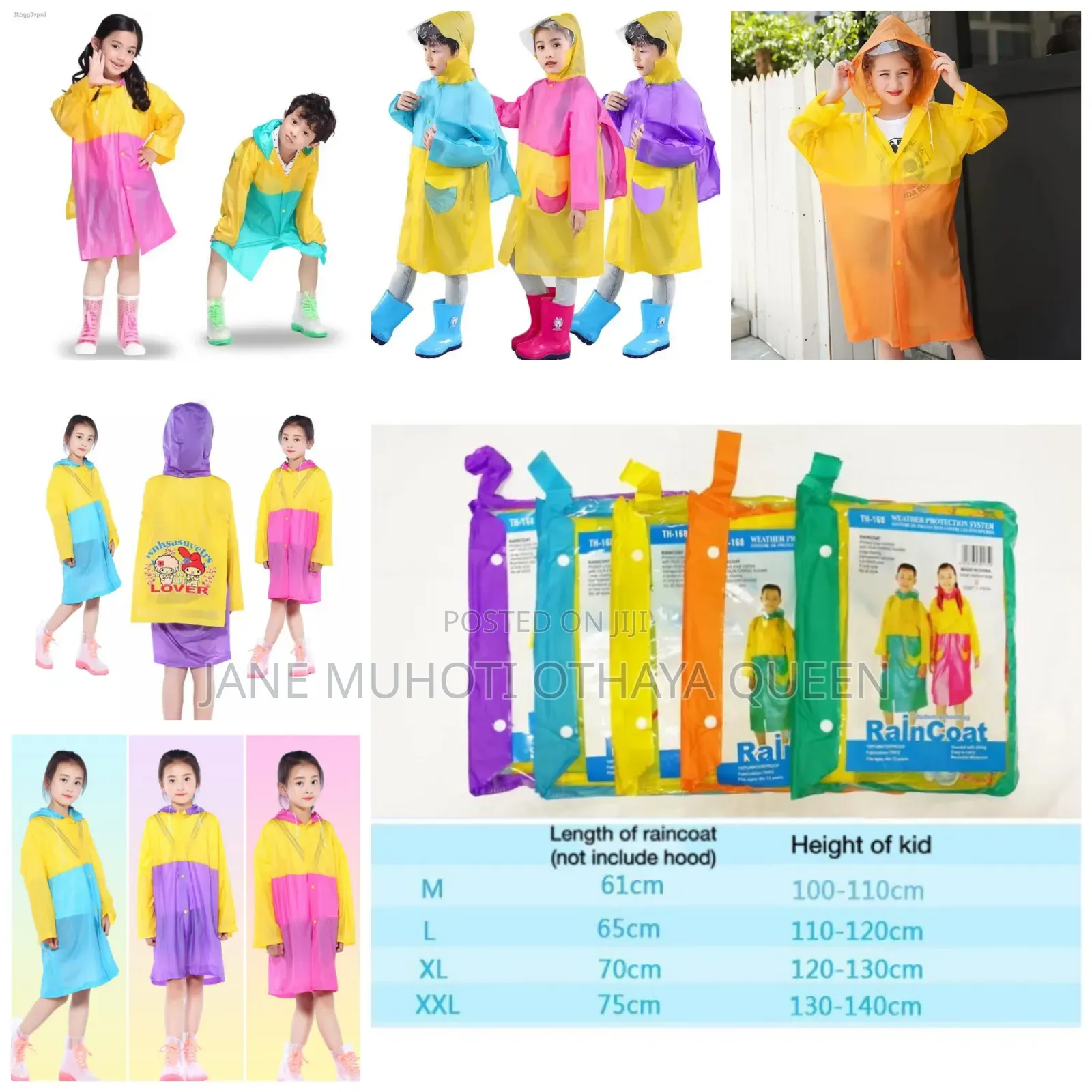 *Light PVC Child/Kids Hooded Schoolbag Rain Coa