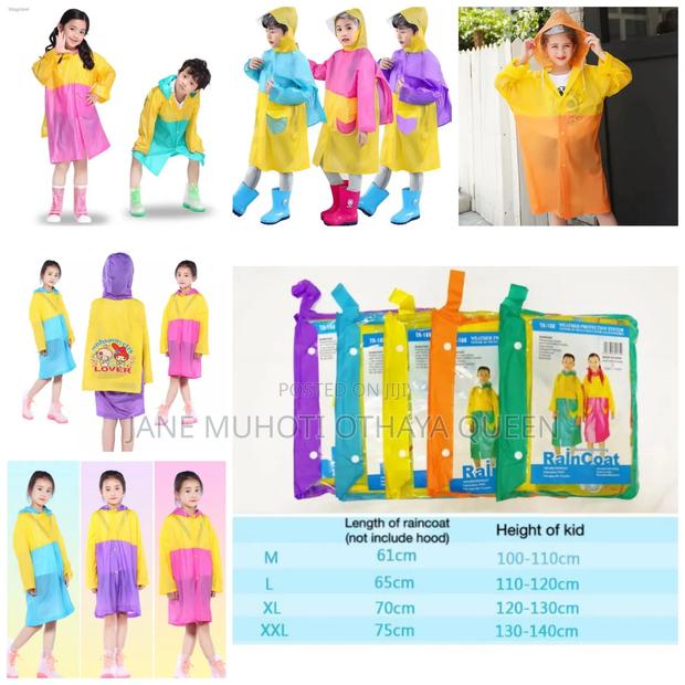 *Light PVC Child/Kids Hooded Schoolbag Rain Coa
