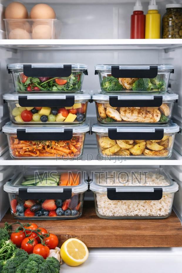 4-Piece Glass Food Container Set With Airtight, Locking Lids
