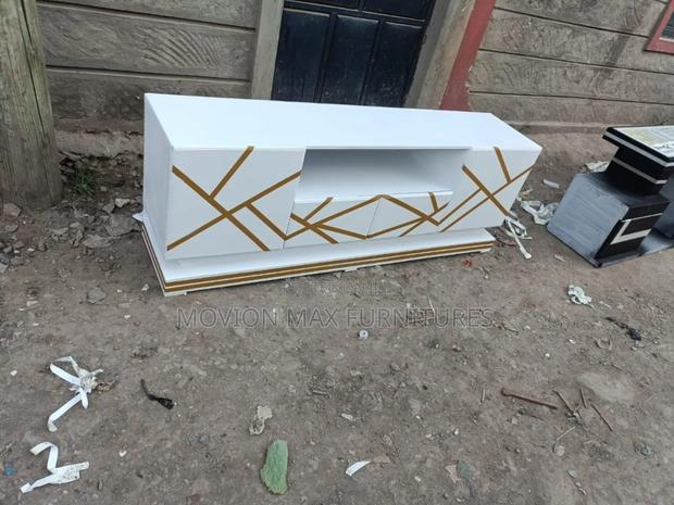 White Unique Tv Stand - main view