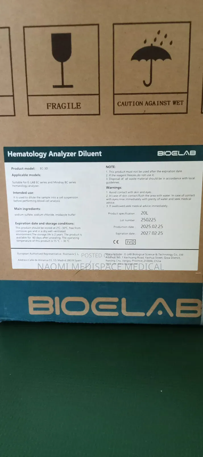 Bioelab 20l Diluent/ Open System Diluent
