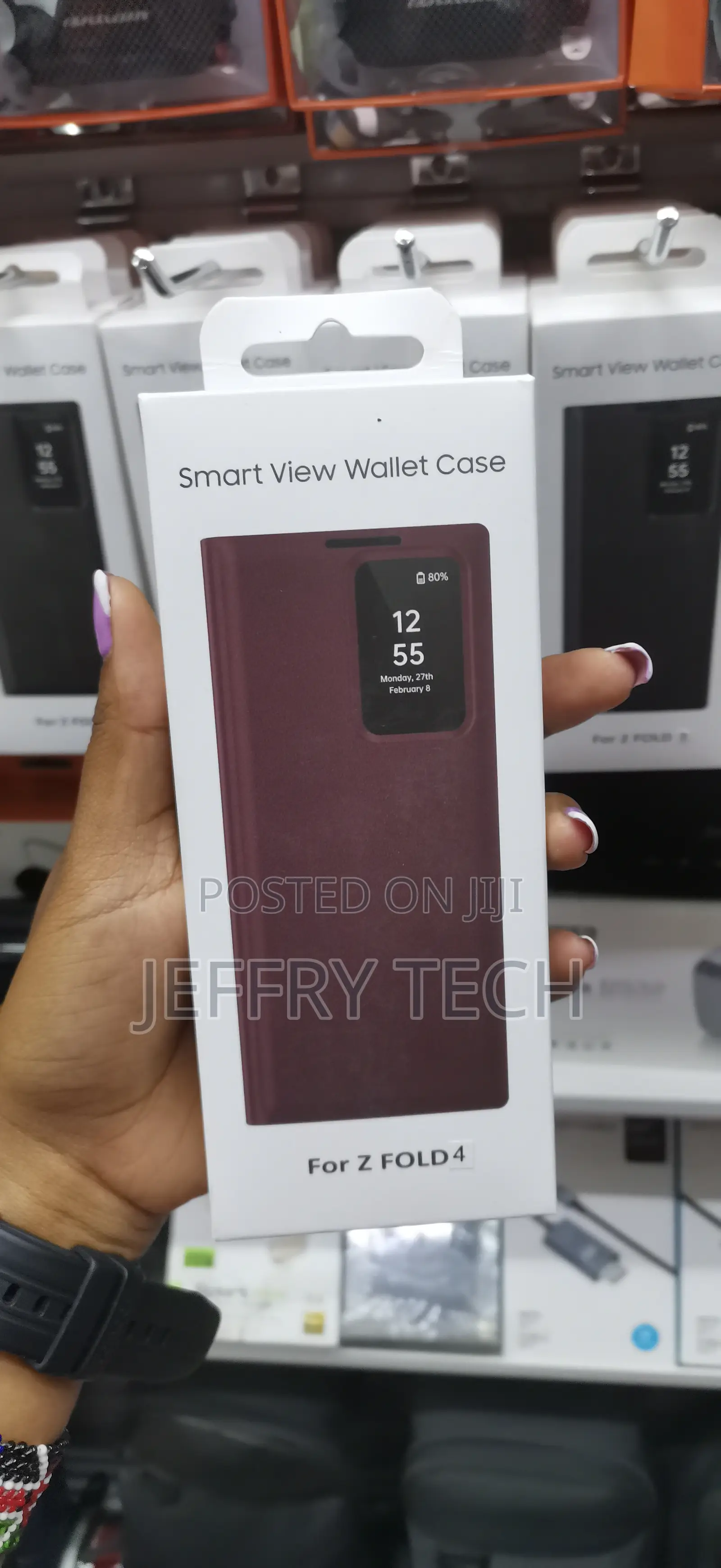 Usich Samsung Galaxy Z Fold 4 Smart Clear View Case Maroon