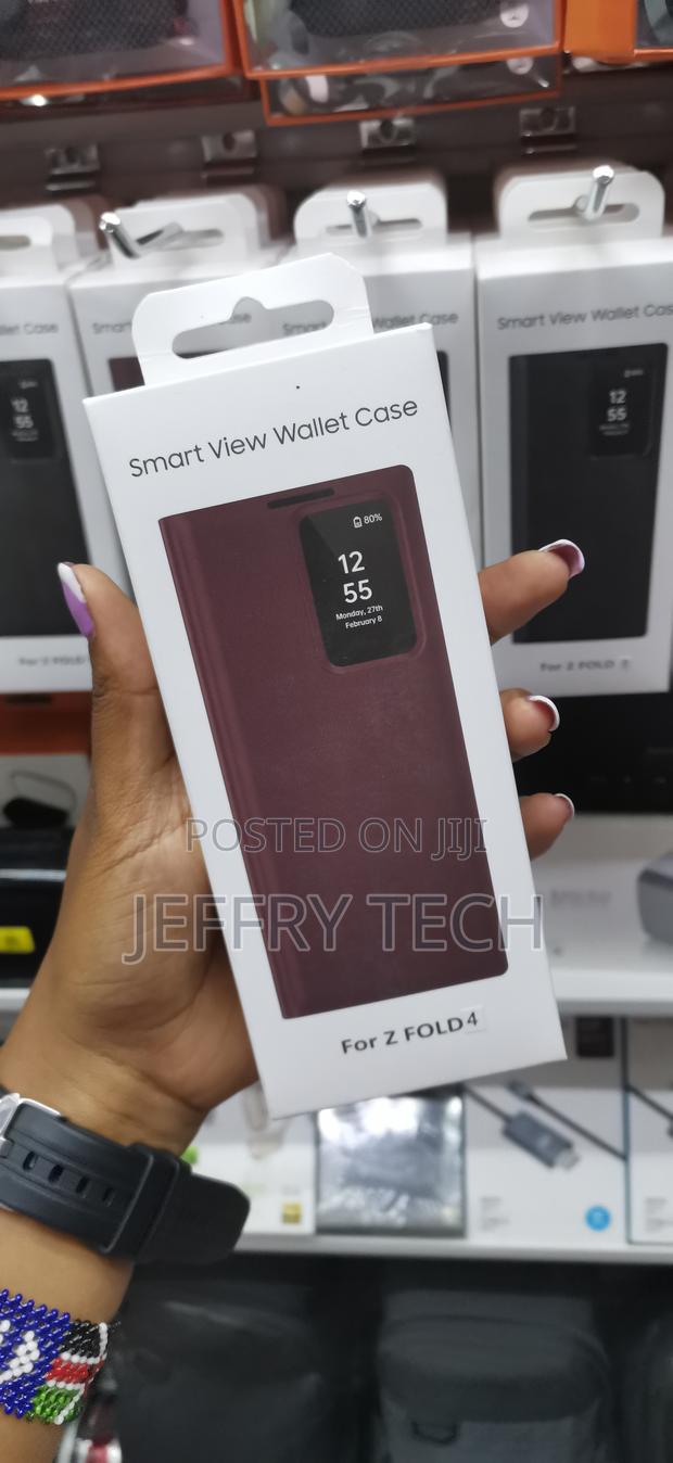 Usich Samsung Galaxy Z Fold 4 Smart Clear View Case Maroon - thumbnail 3