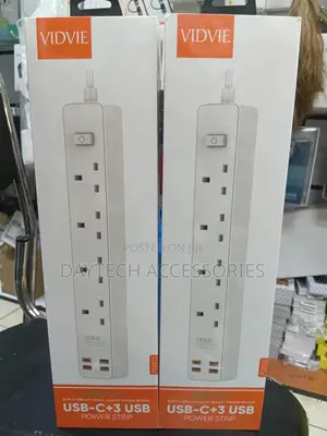 Vidvie 4-Way Extension Socket With Switch Usb Ports.