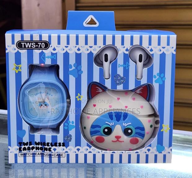 Cartoon Themed Watch Set With Buds Case - main view