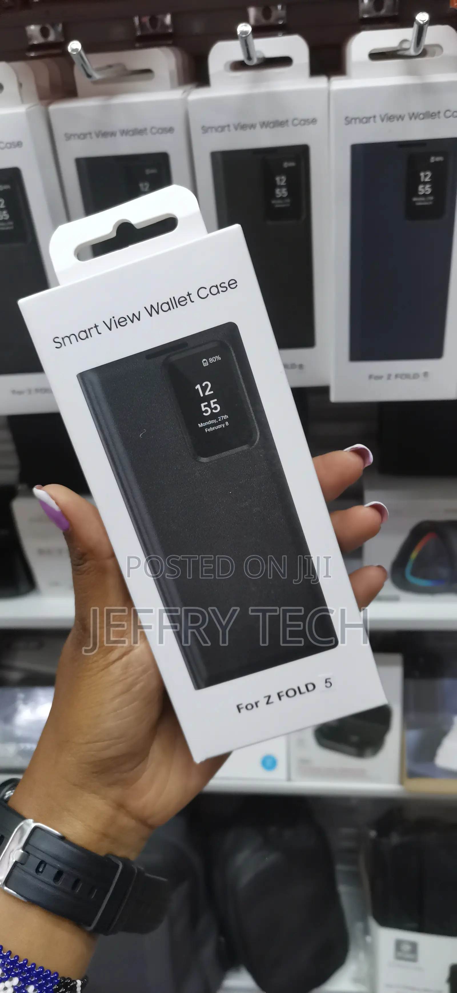 Muiko Samsung Galaxy Z Fold 5 Clear View Mirror Flip Cover Leather