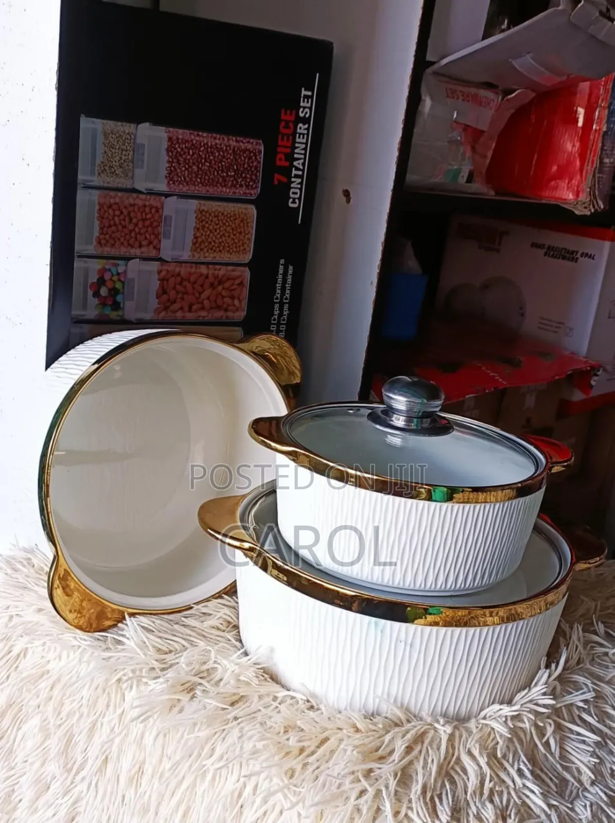 Gold Rimmed Serving Bowls Available