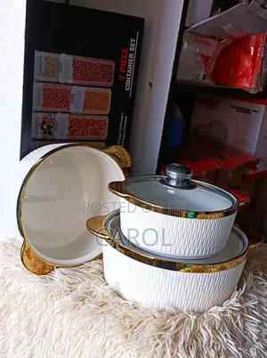 Gold Rimmed Serving Bowls Available