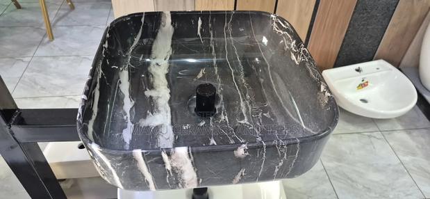 Marble Black Top Washhand Basin - main view