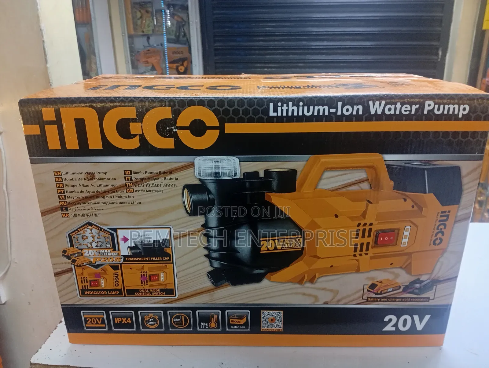 Ingco Lithium-Ion Water Pump 20v (Model: Gwpli201801).